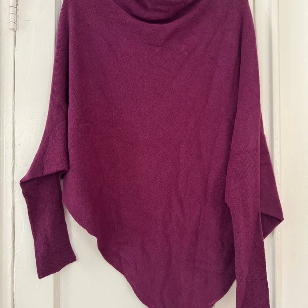 Jaki London Assymetrical Red Violet Seamless Knit Sweater - S/M - Made in Italy